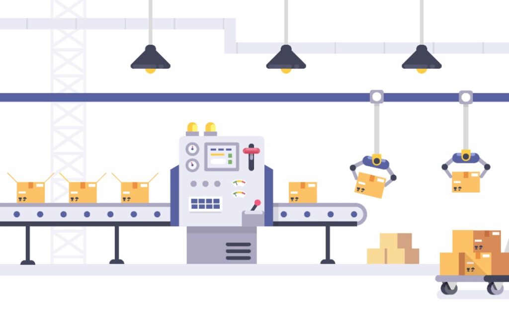 Boxes on a conveyor belt